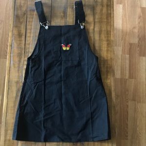 Black butterfly overall dress. Size small.